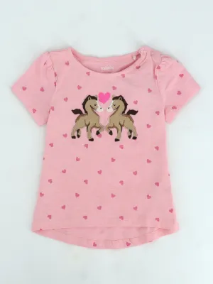 Kids Girl's Graphic Embroidered T-Shirt,Pink