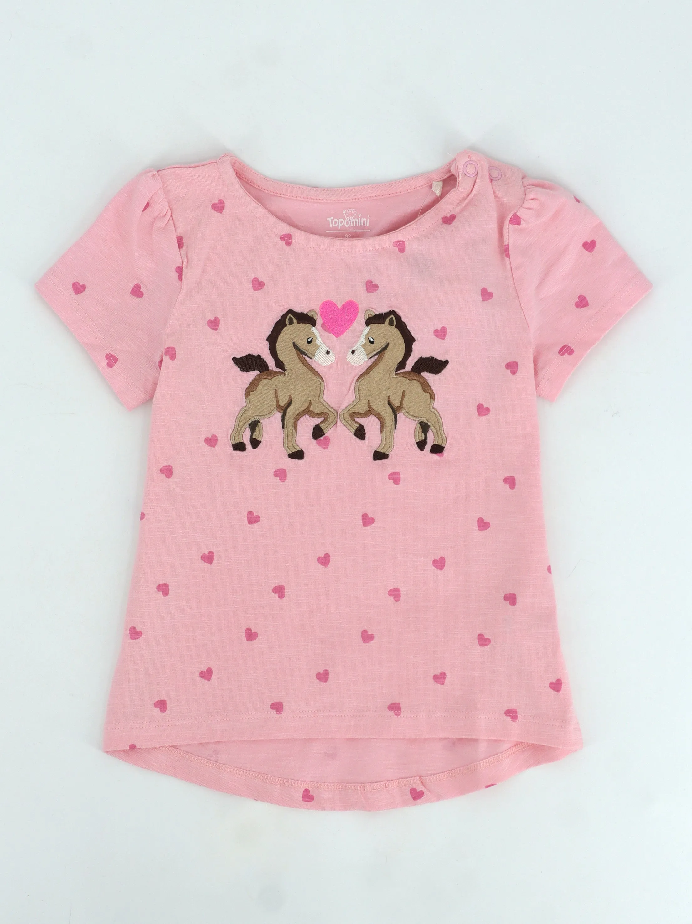 Kids Girl's Graphic Embroidered T-Shirt,Pink
