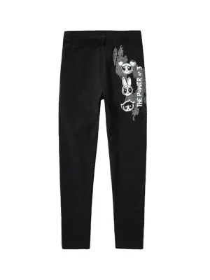 Kids Girl's Graphic Printed Leggings,Black