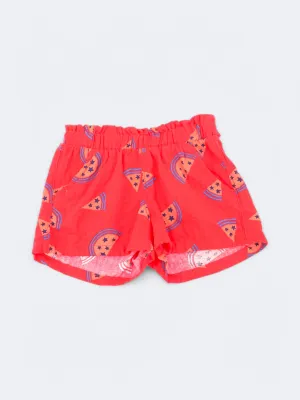 Kids Girl's Graphic Printed Shorts,Red