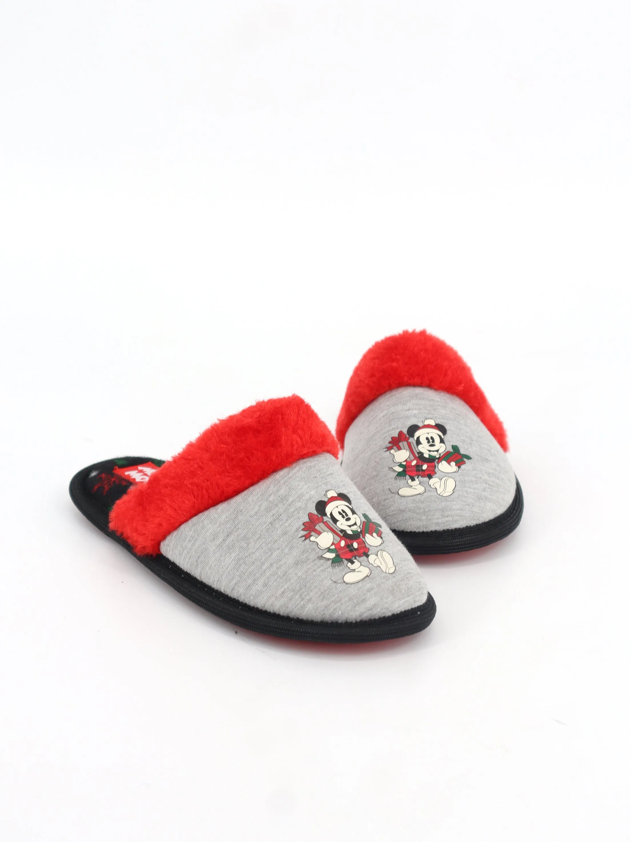Kids Girl's Graphic Printed Slippers,Grey/Red