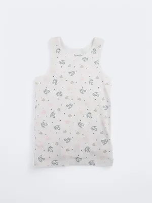 Kid's Girl's Graphic Printed Tank Top,White