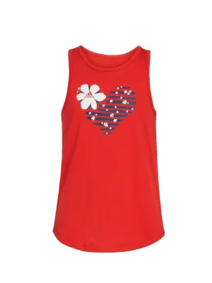 Kid's Girl's Graphic Printed Tank,Red