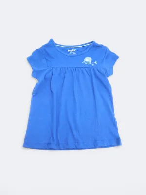 Kid's Girl's Graphic Printed Top,Indigo