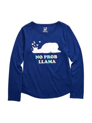 Kids Girl's Graphic Printed Top,Navy