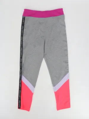 Kids Girl's Logo Brand Printed On Side Leggings,Multi