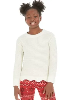 Kids Girl's Metallic Sweater,Cream