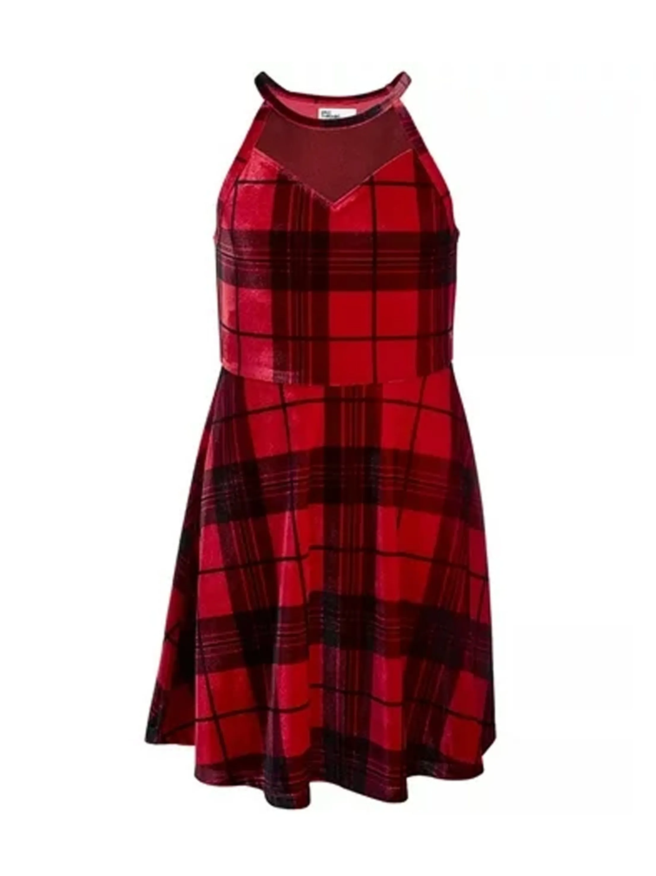 Kids Girl's Plaid Dress,Red/Black