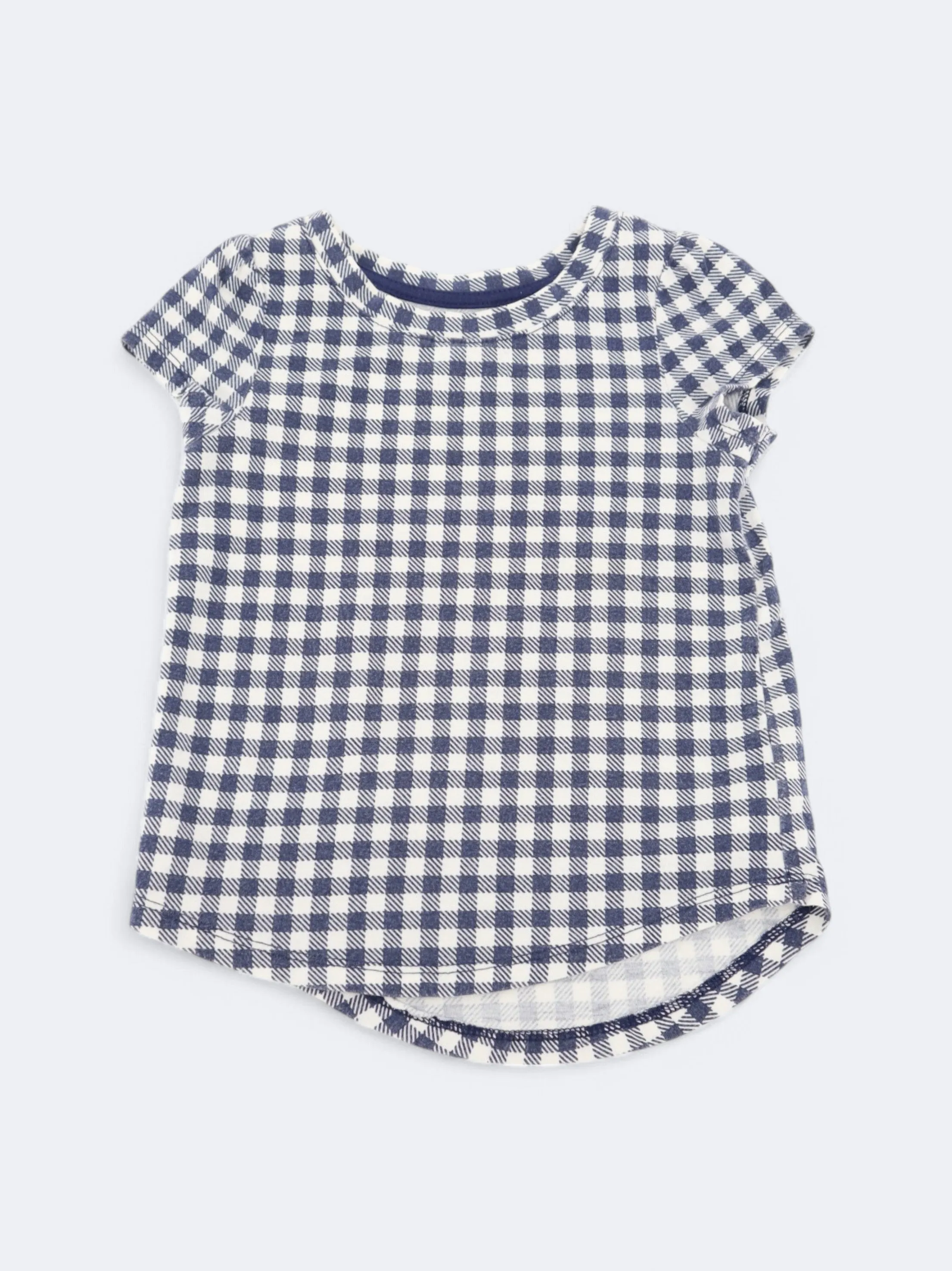 Kids Girl's Plaid Top,Blue/White