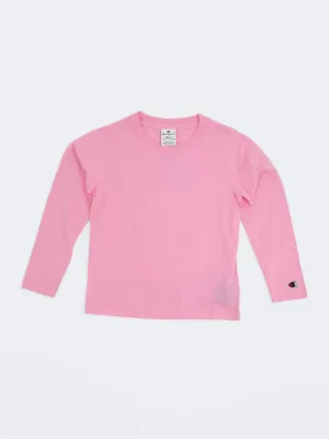 Kid's Girl's Plain Long Sleeve Top,Pink