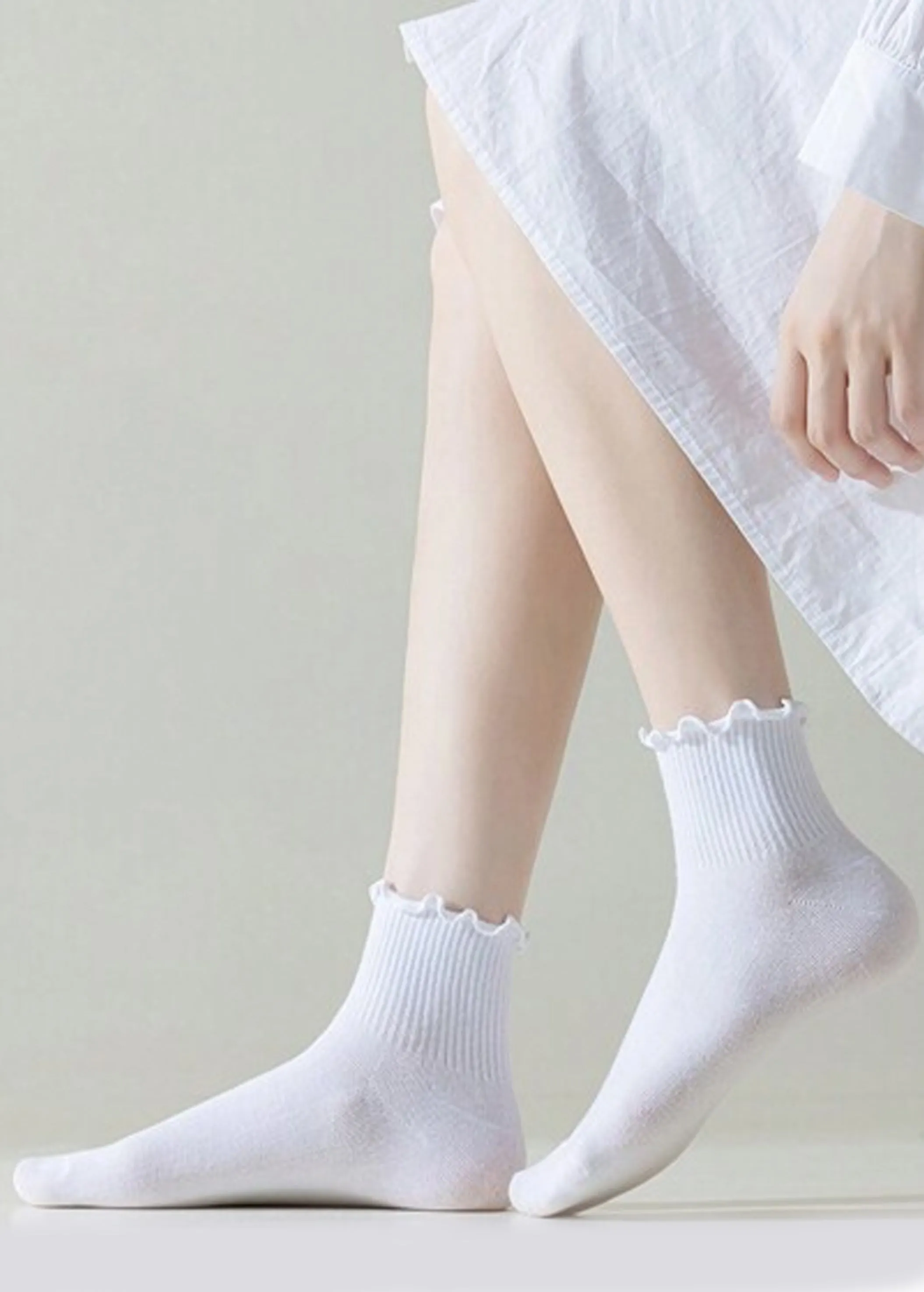 Kids Girl's Plain Long Socks,White
