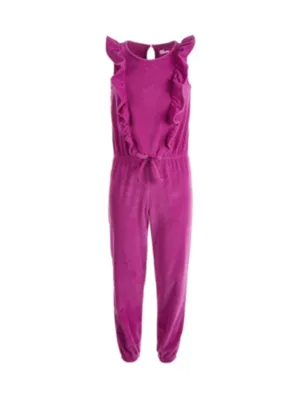 Kids Girl's Plain Solid Jumpsuit,Purple