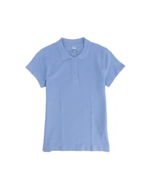 Kids Girl's Plain Solid Polo T-Shirt,Blue