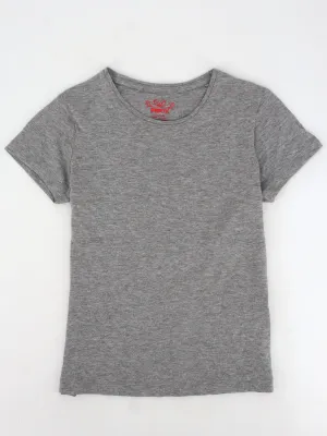 Kids Girl's Plain Solid T-Shirt,Grey