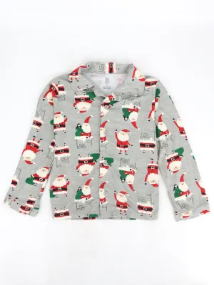 Kids Girl's Printed Christmas Sleepwear Top,Light Grey