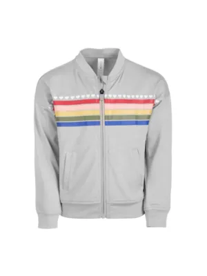 Kids Girl's Printed Jacket,Grey