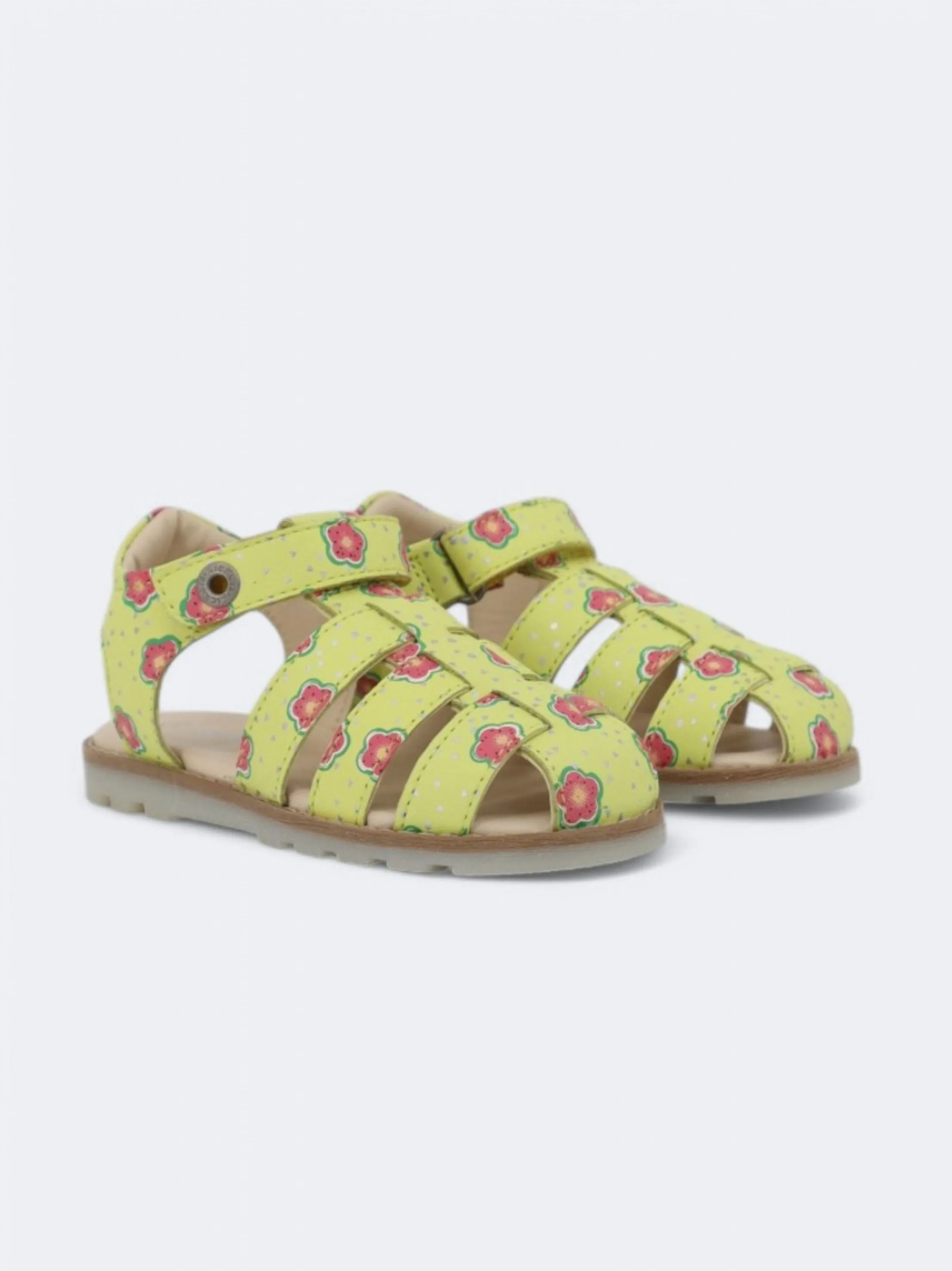 Kids Girl's Printed Sandals,Yellow