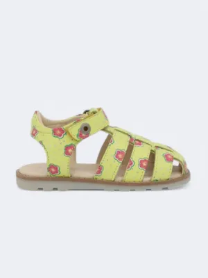 Kids Girl's Printed Sandals,Yellow