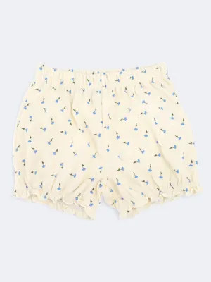 Kids Girl's Printed Shorts,Light Beige