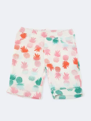 Kids Girl's Printed Shorts,White