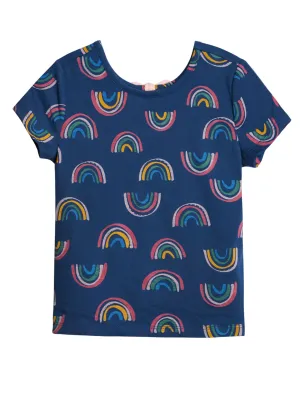 Kids Girl's Printed T-Shirt,Blue