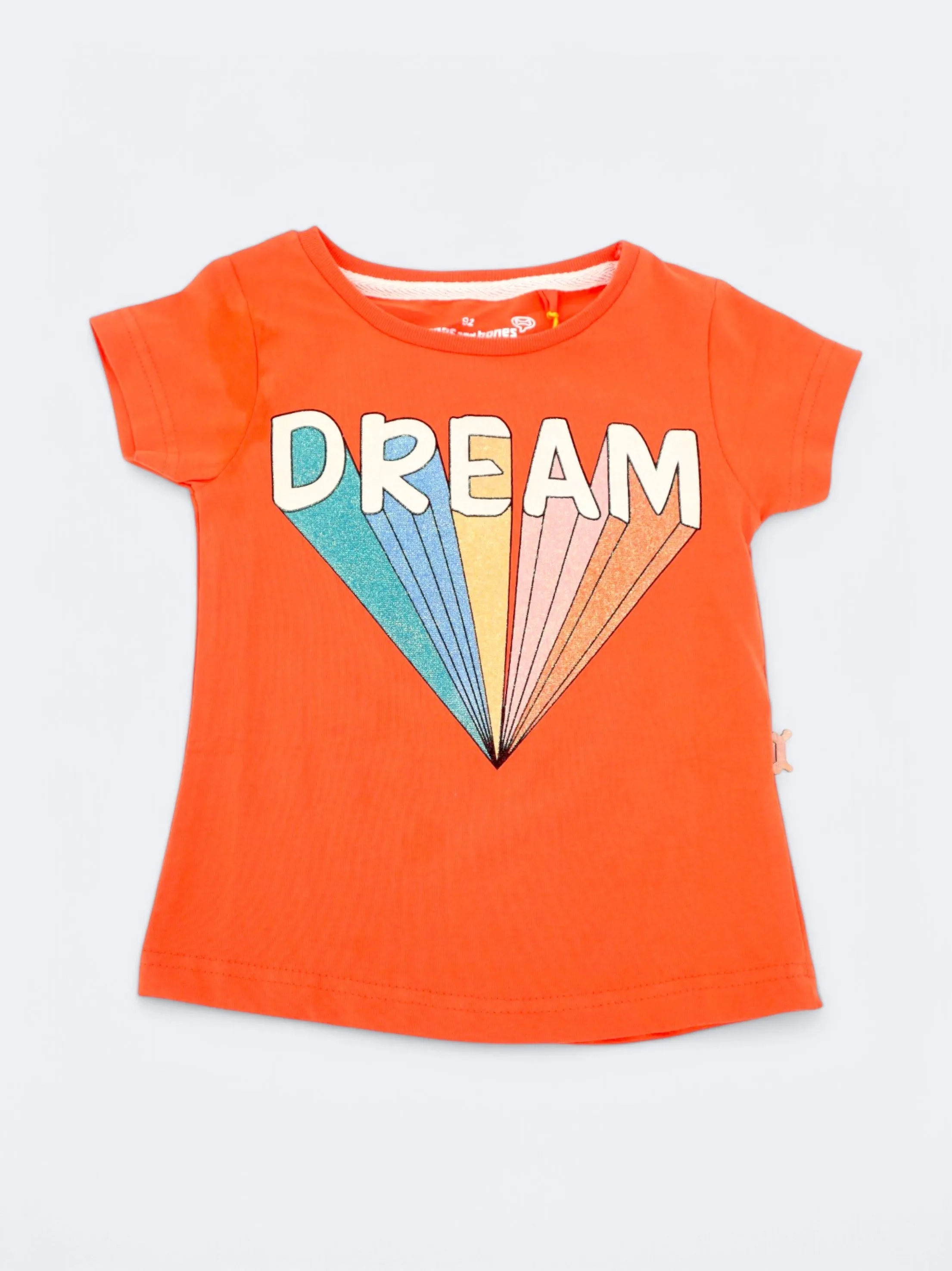Kids Girl's Printed T-Shirt,Orange