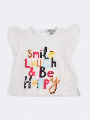 Kid's Girl's Printed T-Shirt,White