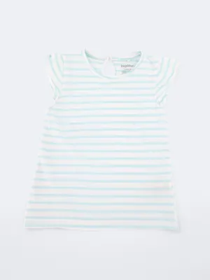 Kids Girl's Striped Top,Mint/White