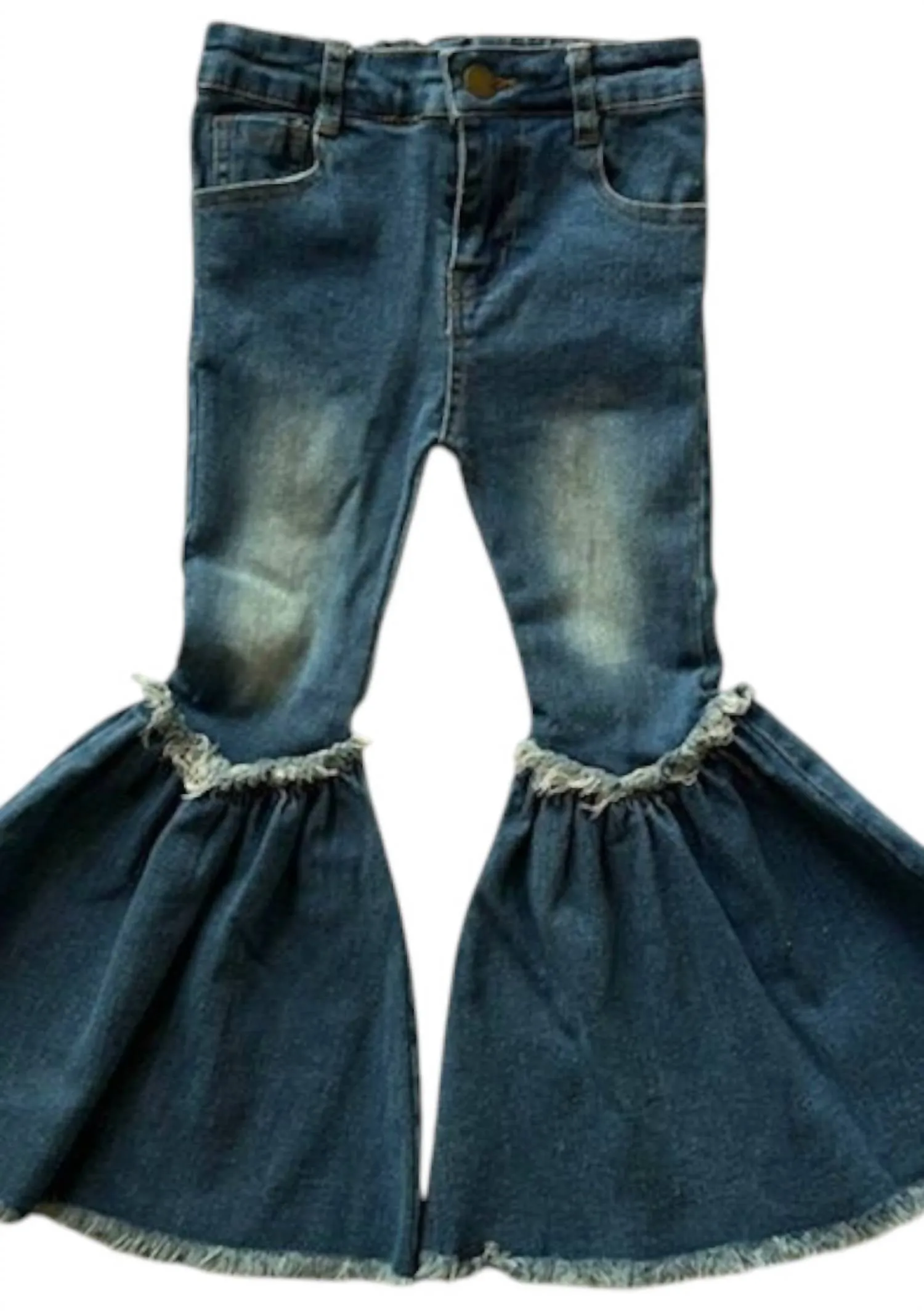 Kid's Single Fringe Bell Jeans In Blue