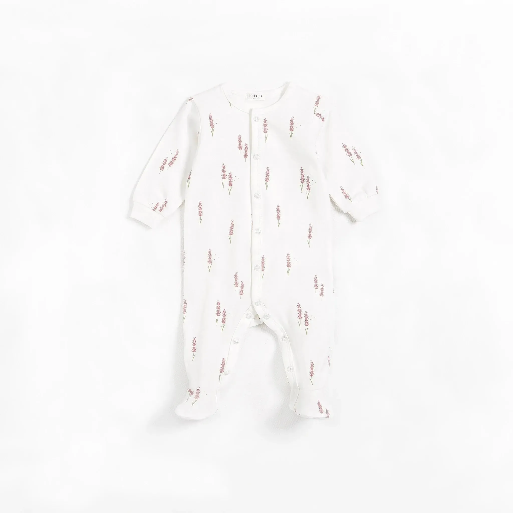 Lavender Print on Off-White Sleeper | Petit Lem