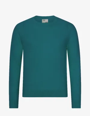 Light Merino Wool Crew - Ocean Green