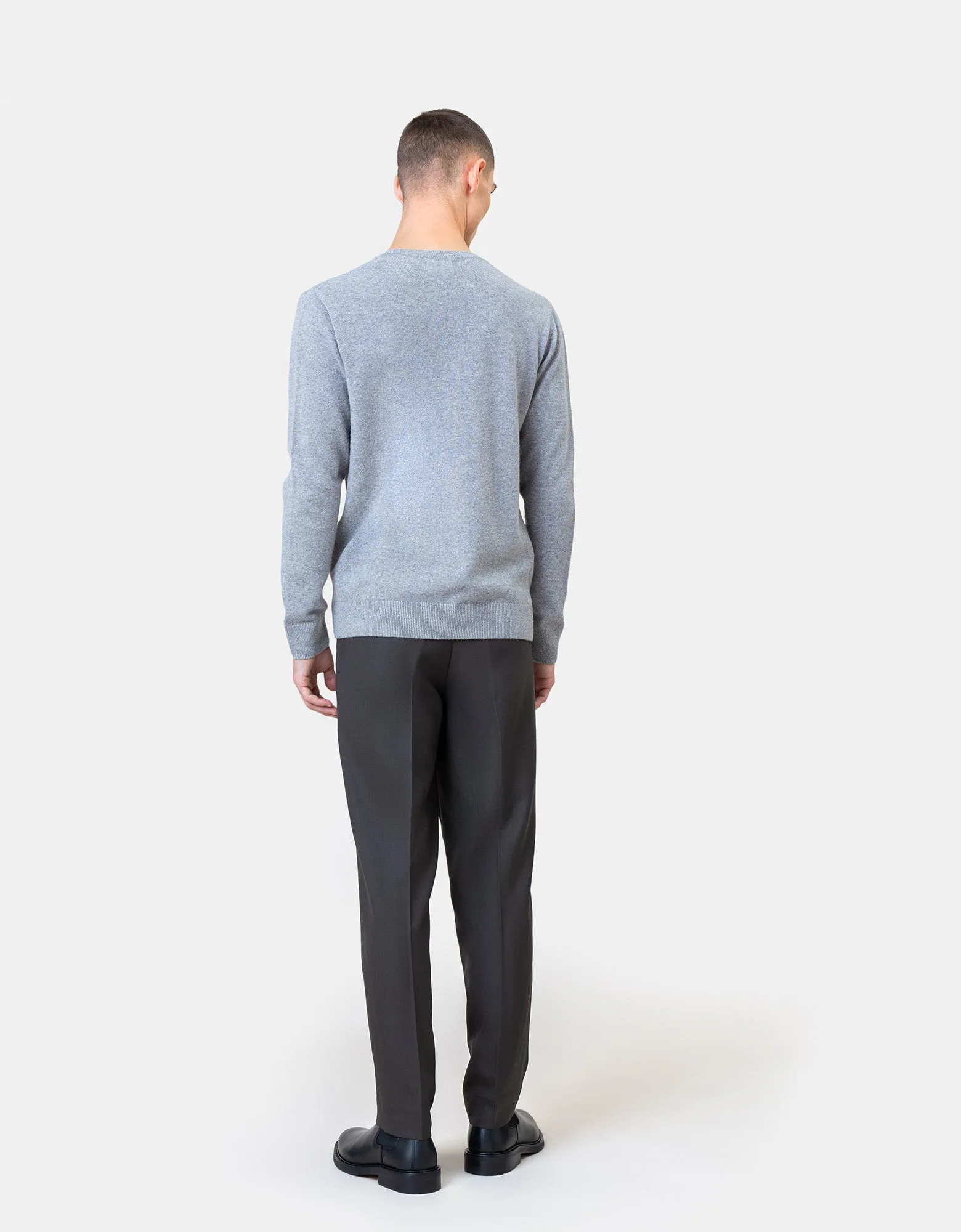 Light Merino Wool Crew - Ocean Green