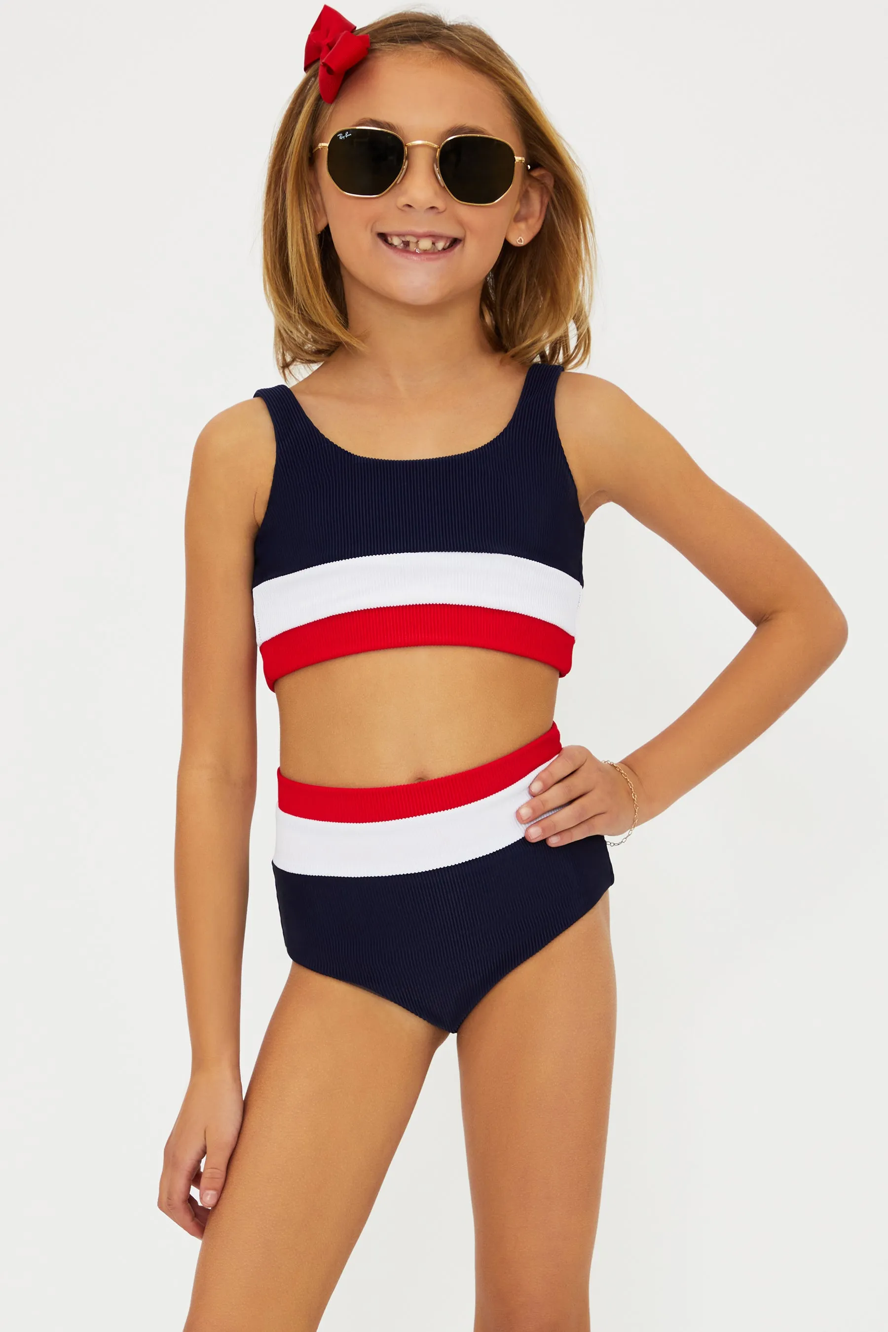 Little Mackenzie & Heidi Set Americana Colorblock Beach Riot