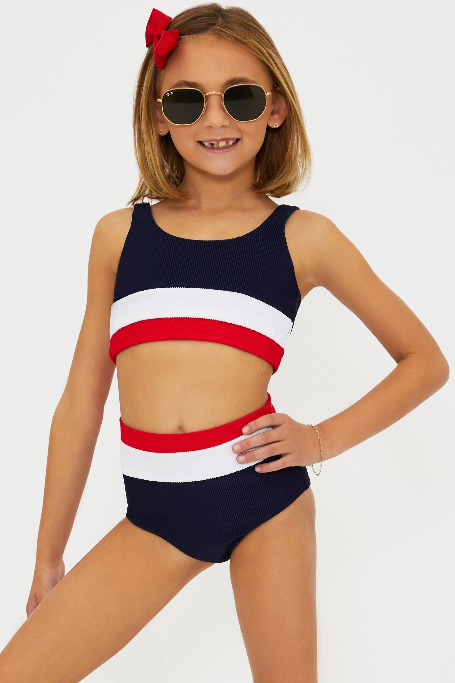 Little Mackenzie & Heidi Set Americana Colorblock Beach Riot