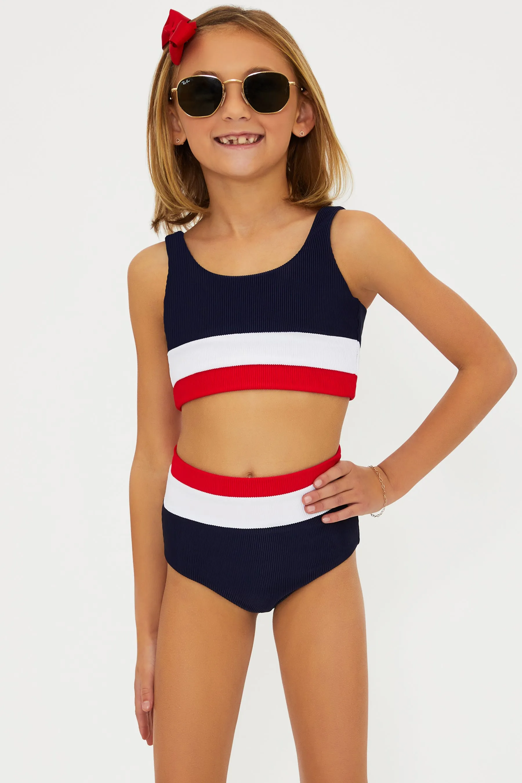 Little Mackenzie & Heidi Set Americana Colorblock Beach Riot