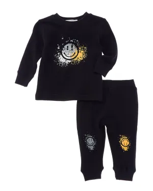 LITTLE MISH 2pc Happy Graffiti T-Shirt & Pant Set
