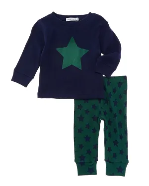 LITTLE MISH 2pc Tonal Stars Top & Pant Set