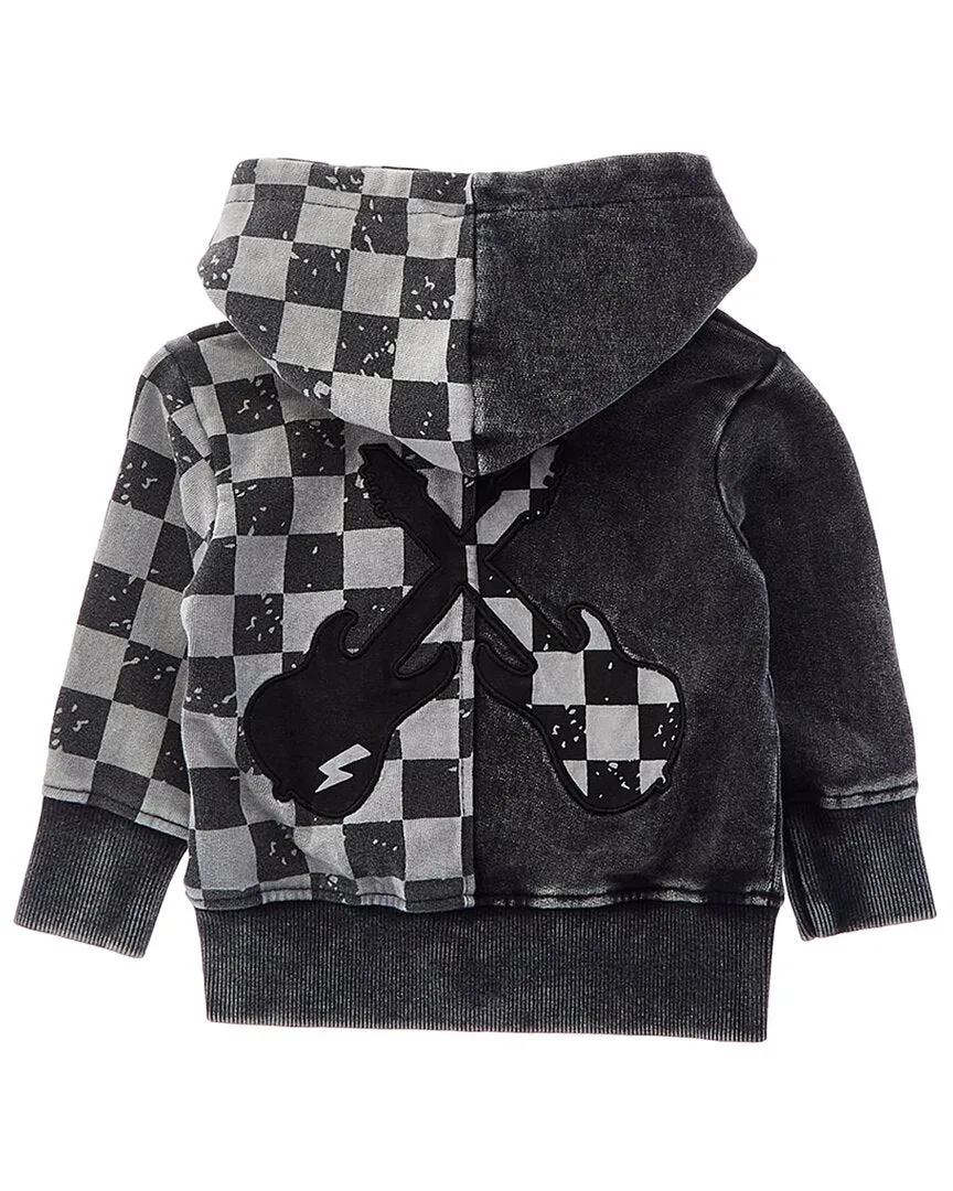 LITTLE MISH Check Guitar Pullover Hoodie