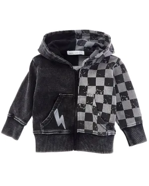 LITTLE MISH Check Guitar Pullover Hoodie