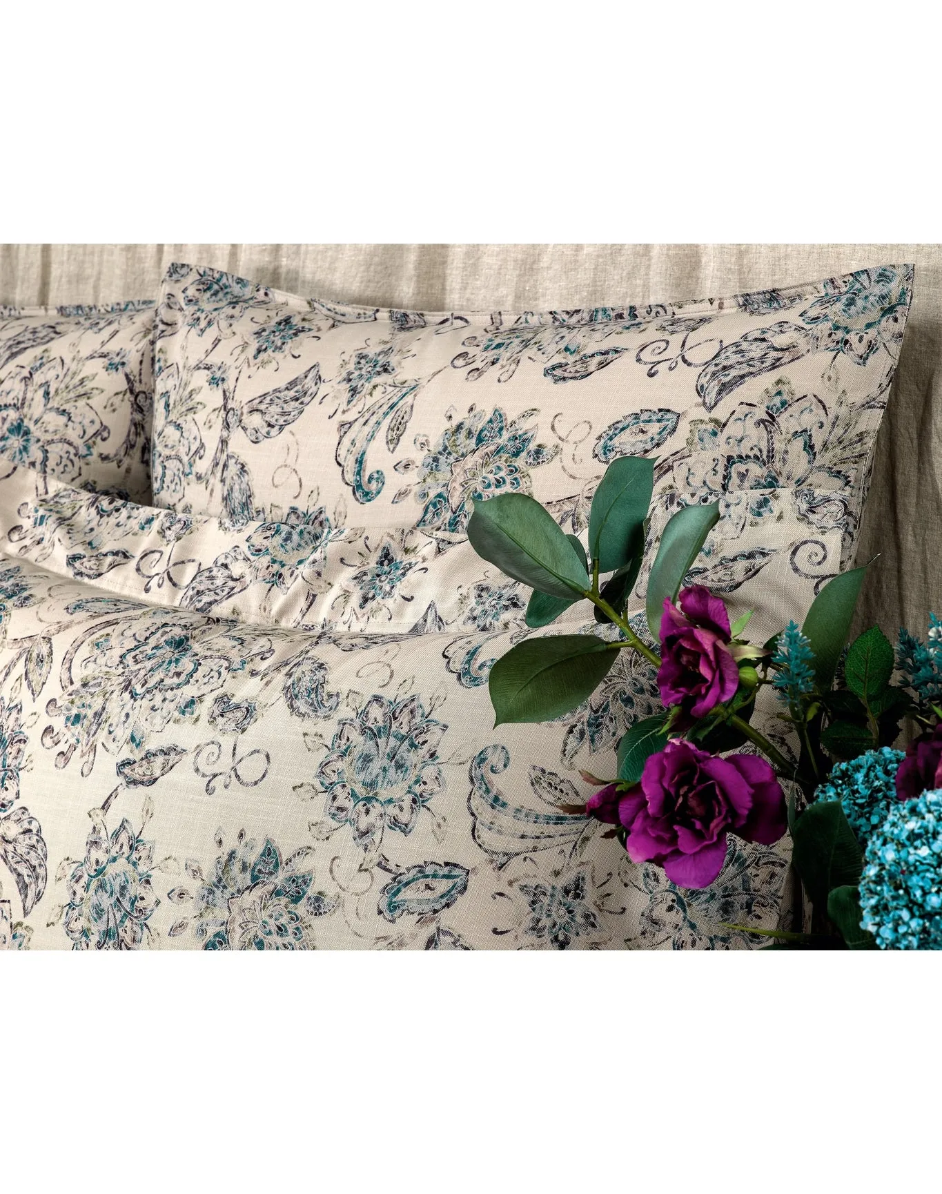 Madeleine Pillowcase | Natural Beige x Blue TOGAS
