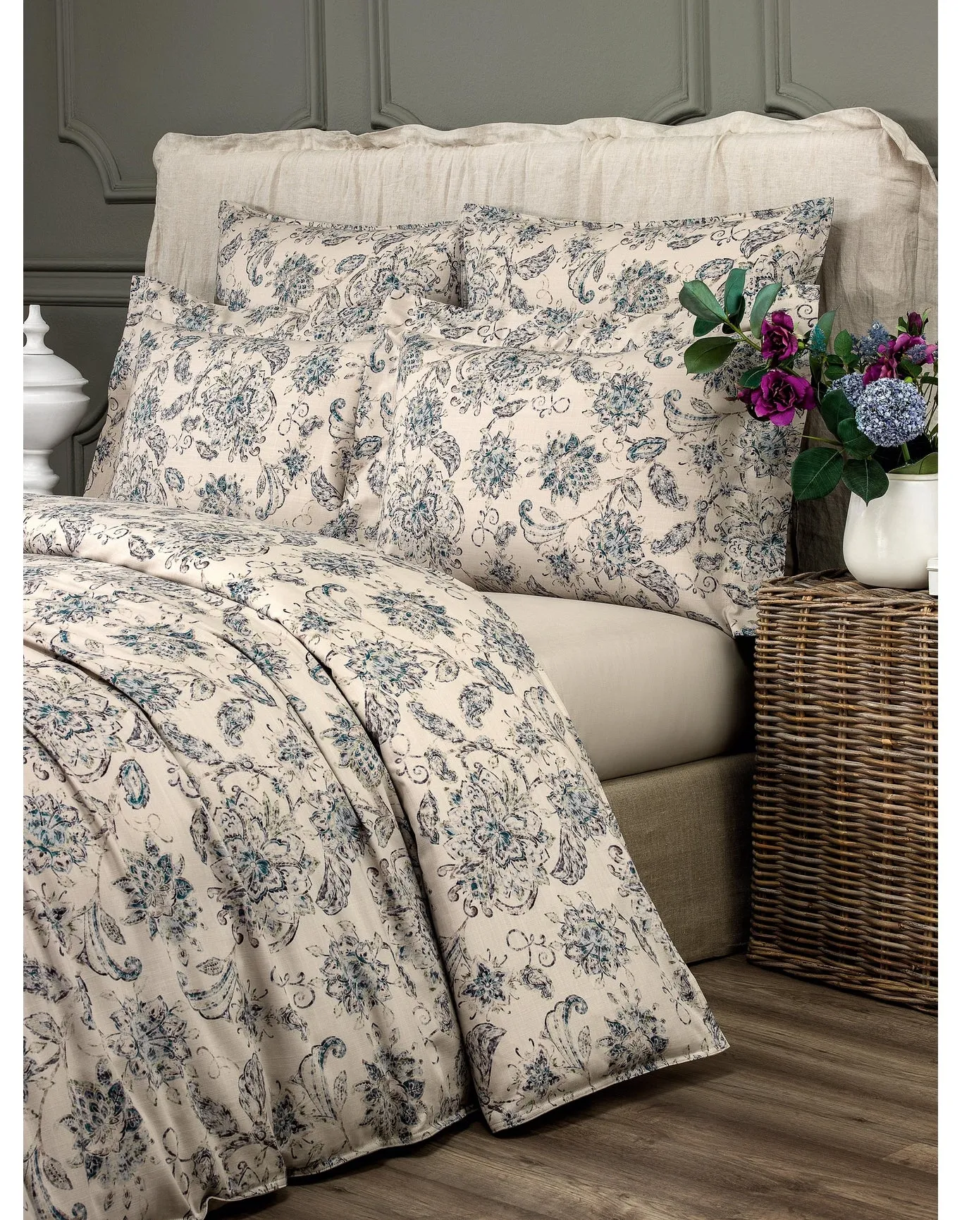 Madeleine Pillowcase | Natural Beige x Blue TOGAS