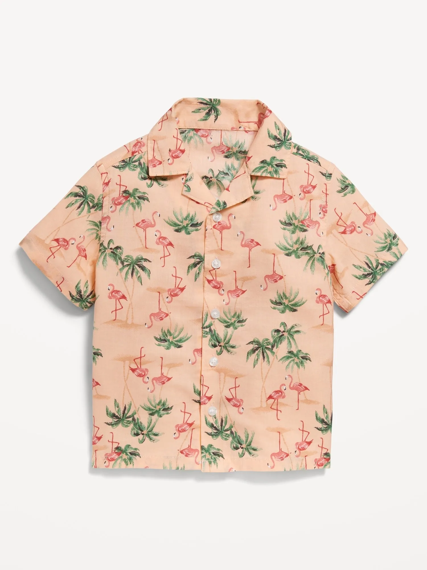 Matching Printed Short-Sleeve Camp Shirt for Toddler Boys