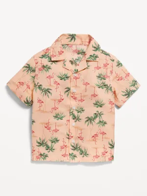 Matching Printed Short-Sleeve Camp Shirt for Toddler Boys