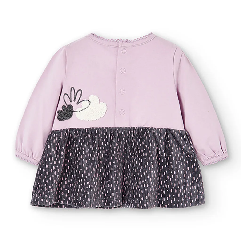 Mauve Floral Knitted Dress