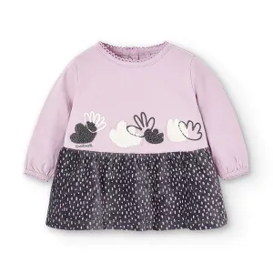 Mauve Floral Knitted Dress