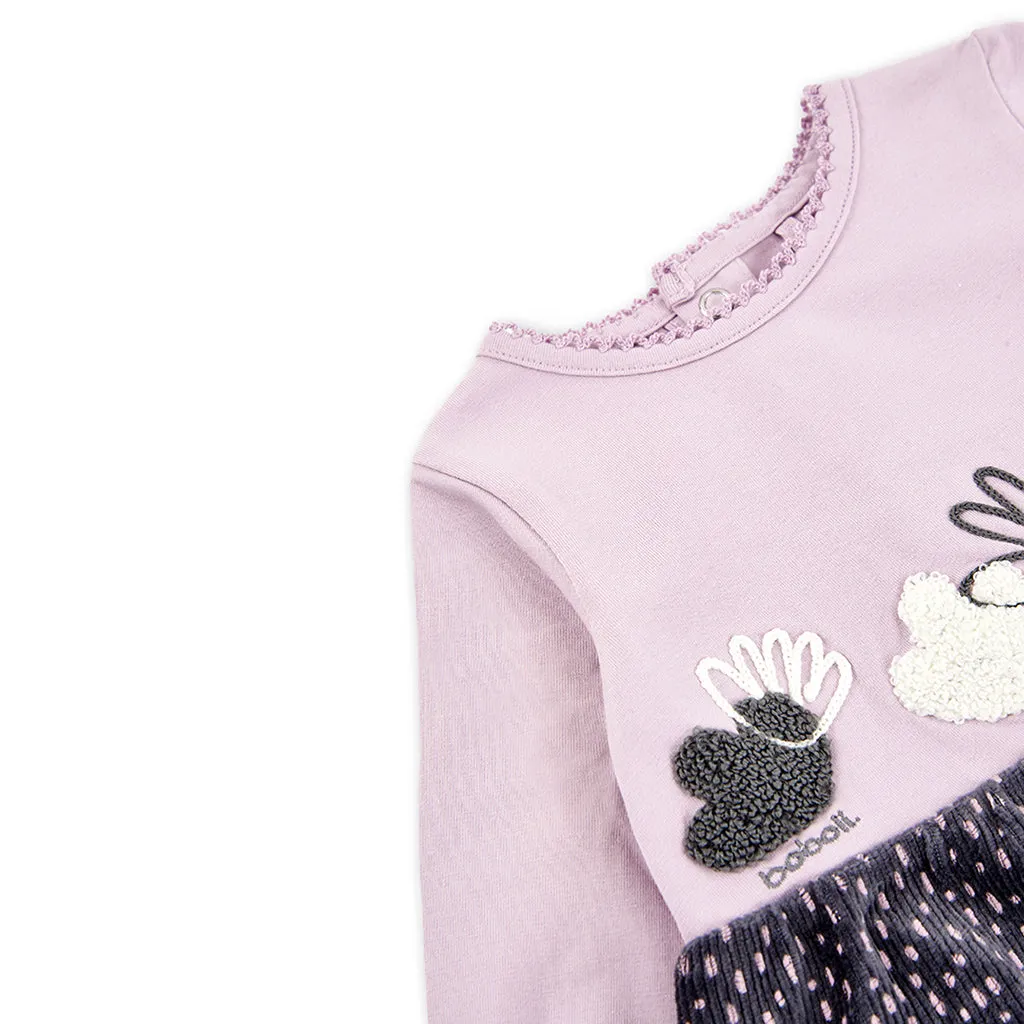 Mauve Floral Knitted Dress