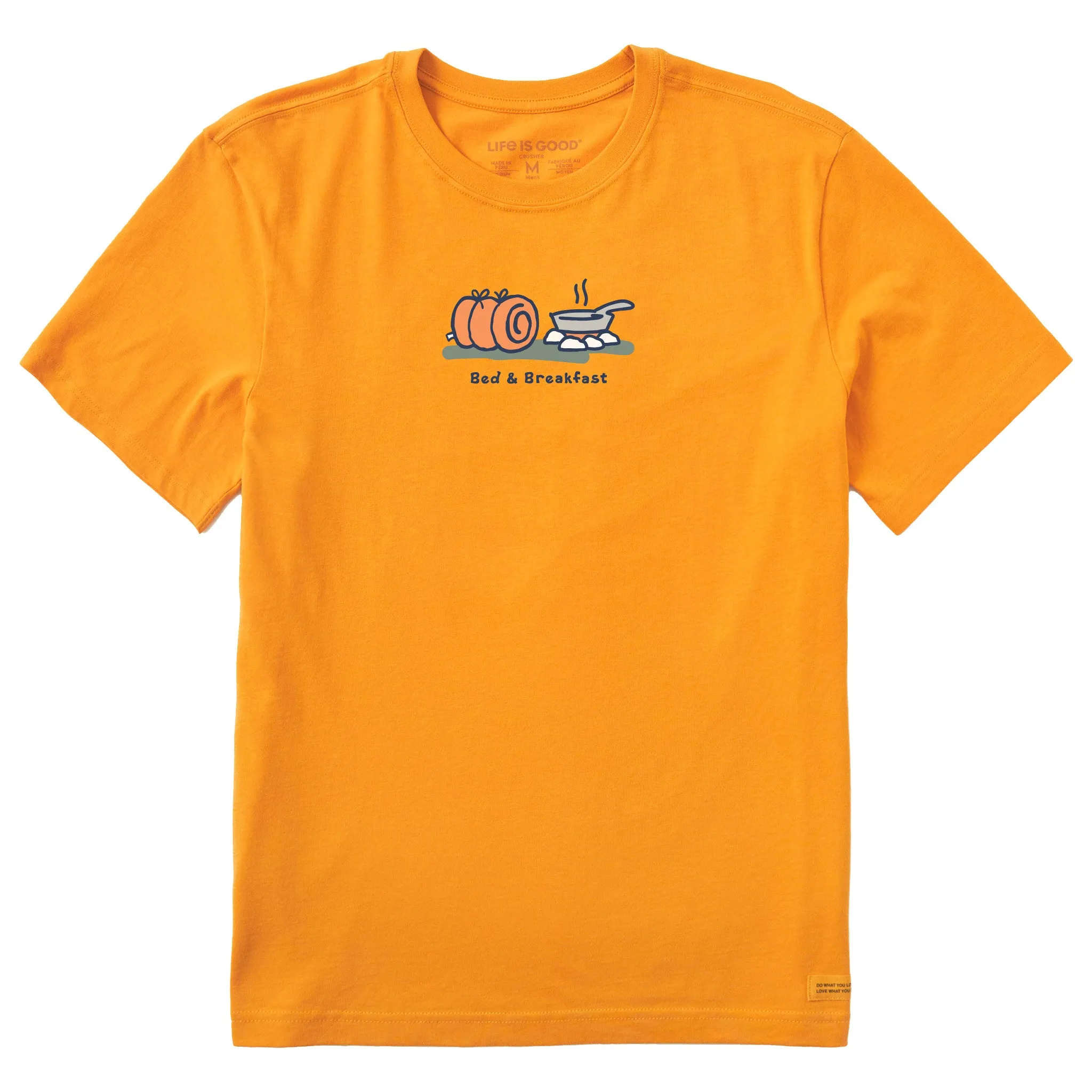 Men's Bed and Breakfast Camping Short Sleeve Crusher Tee LIFE IS GOOD