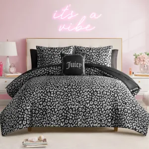 Modern Leopard Satin Bed in a Bag Bedding Set Juicy Couture