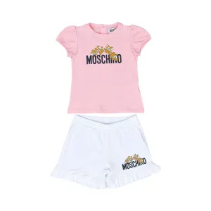 Moschino Kids Baby Girl's Pink & White T-Shirt & Short Set