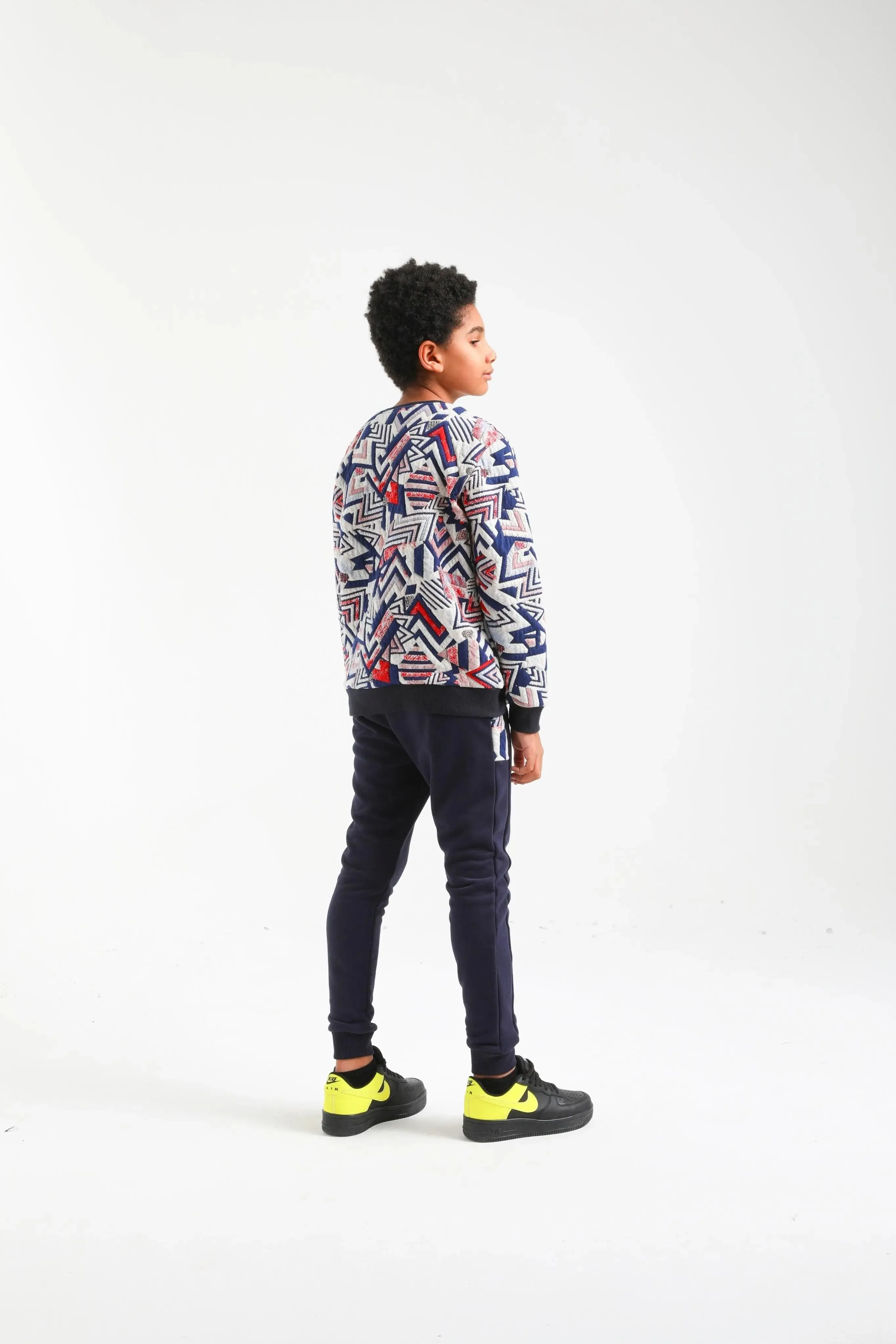 Nanica Lacivert mixed Brocade boy set
